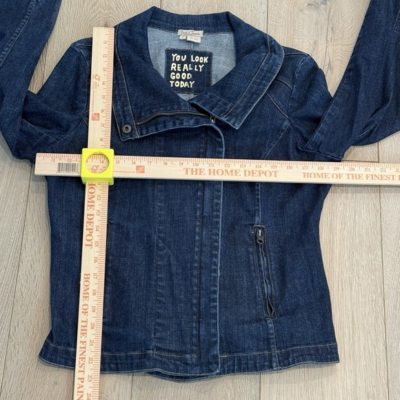 Dick & Jayne Los Angeles Denim Jacket Women's Asymmetrical Zip Front Size MED - Picture 5 of 7